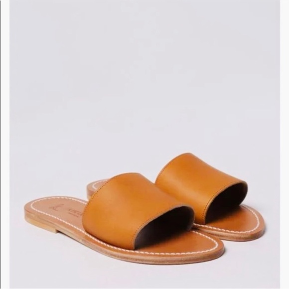 K. Jacques leather tan flats - Picture 1 of 10